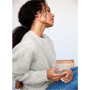 𝅺BABATON | Luxe Crew Sweater Alpaca Wool Grey Size XXS